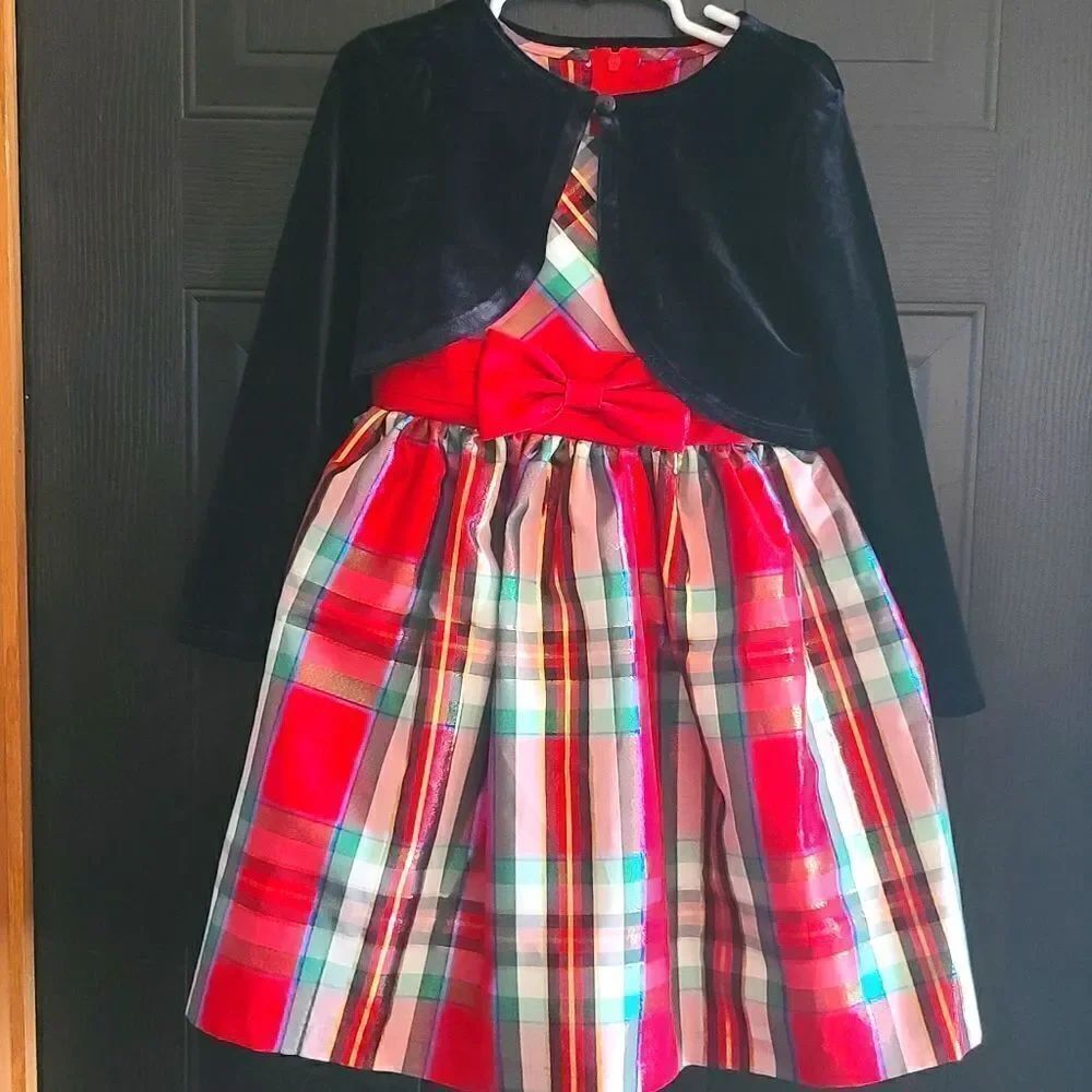 Bonnie Jean holiday plaid dress